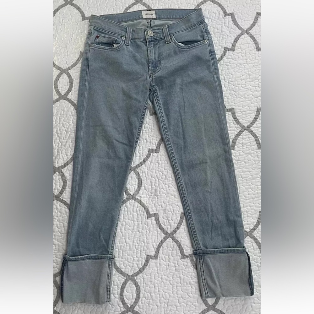 Hudson Muse Crop Skinny Light Wash Jeans With 5 Inch Cuff Women’s Size 24